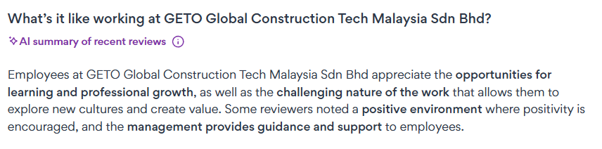 Отзывы о GETO global Construction Tech Малайзия SDN BHD